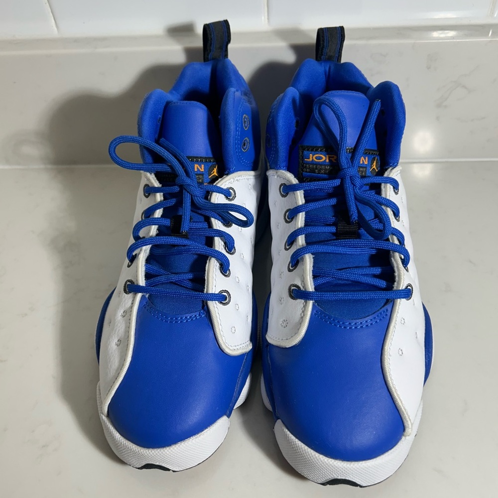 Jordan (Nike) Jump-man Youth Sneakers Royal Blue & White size 3.5Y